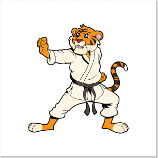 Comic tiger does karate Posters and Art